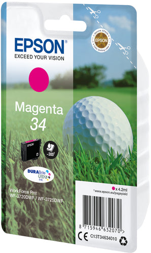 Epson Golf ball Singlepack Magenta 34 DURABrite Ultra Ink Epson Golf ball Singlepack Magenta 34 DURABrite Ultra Ink